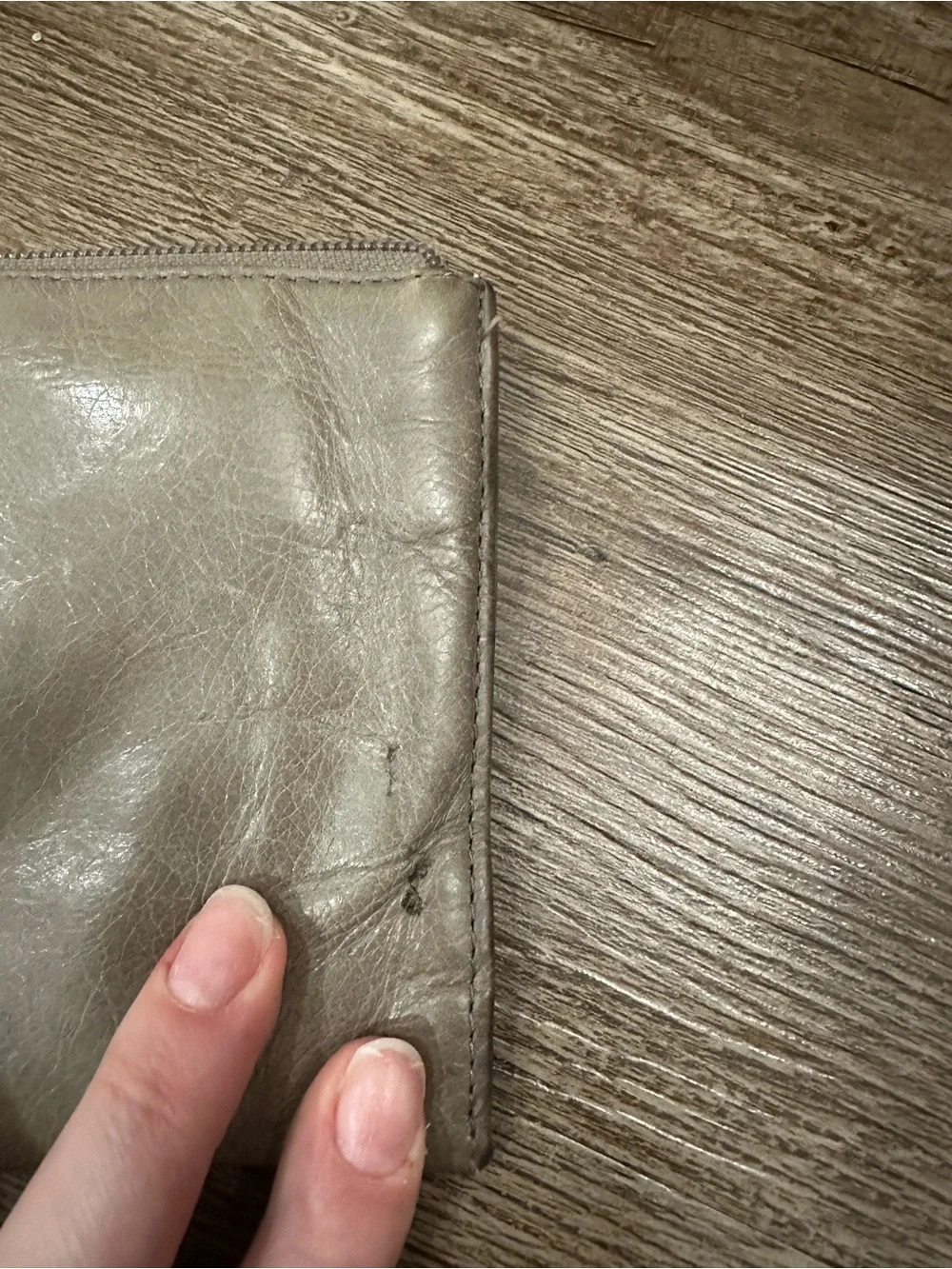 HOBO Taupe Leather Wristlet Clutch
